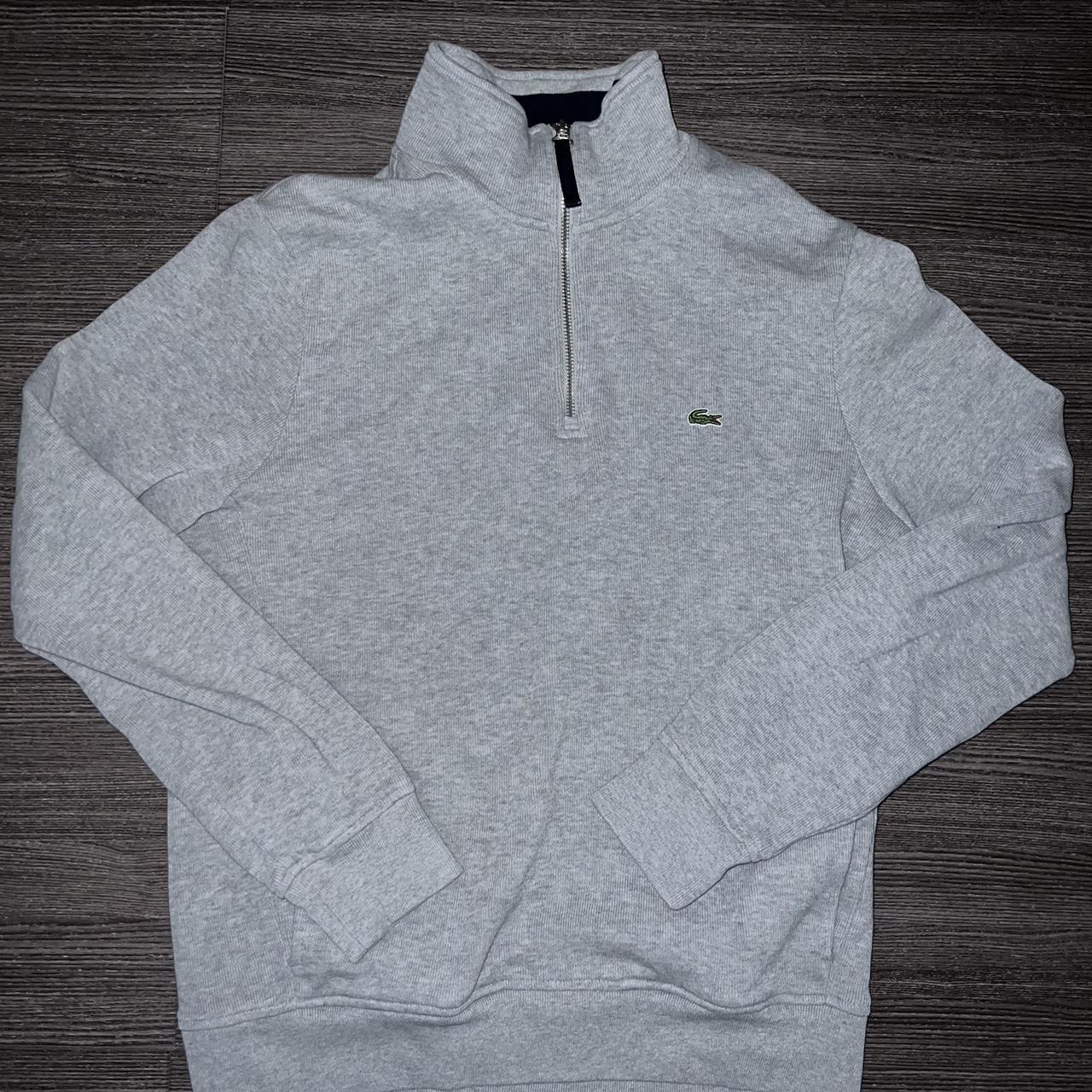 Lacoste Men's Grey and White Jumper