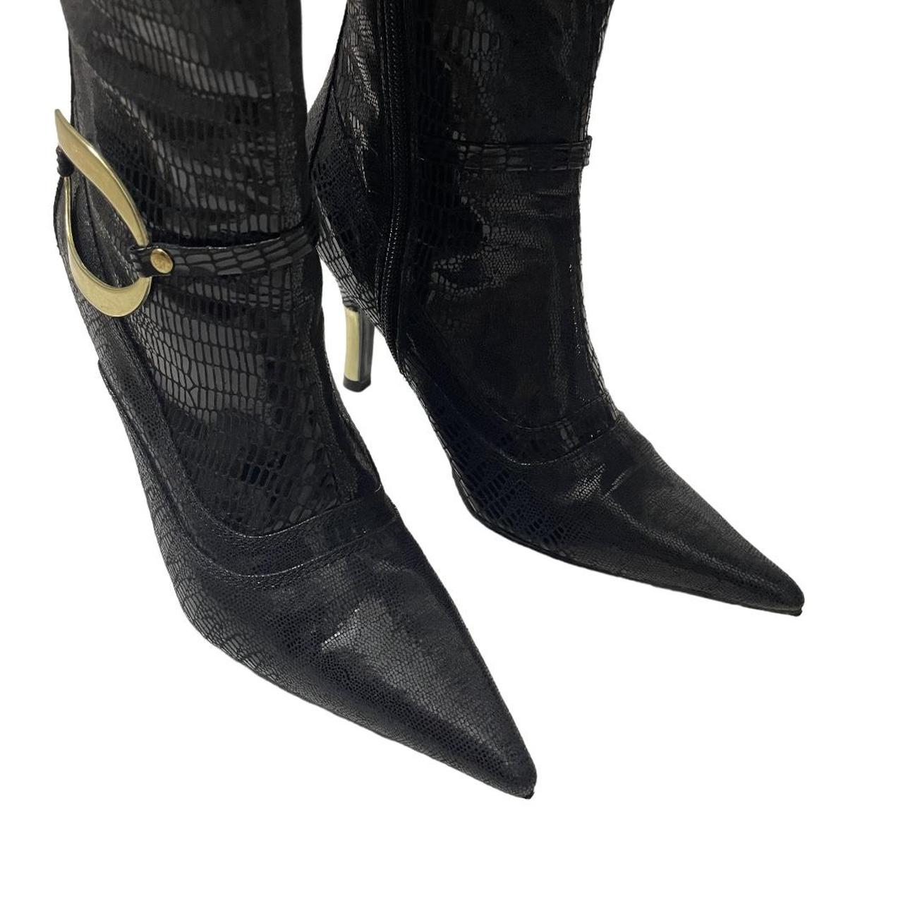 snakeskin black booties