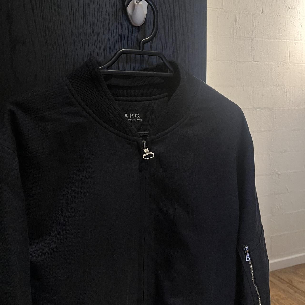 APC bomber jacket #navy with zip and pockets.... - Depop