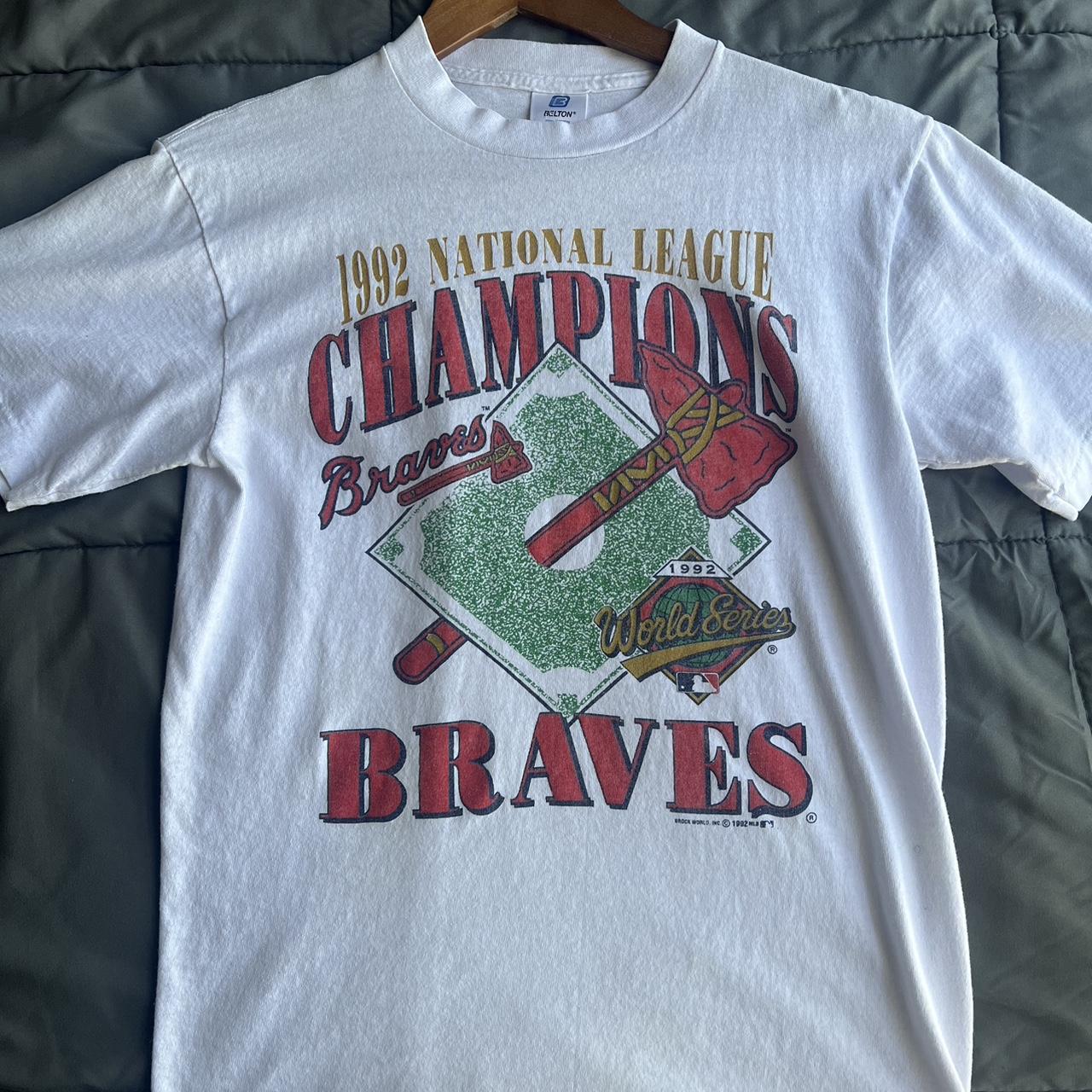 Vintage 1992 Made In USA Atlanta Braves National - Depop