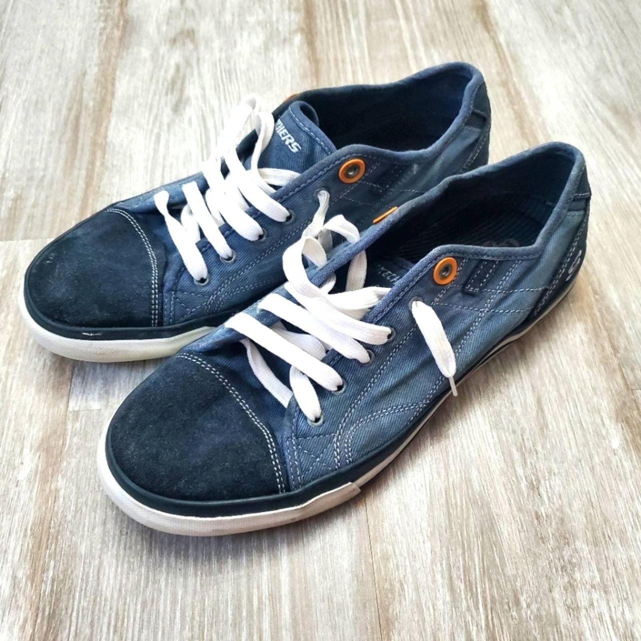 SKECHERS Men s Relaxed Fit Memory Foam Navy Blue Depop