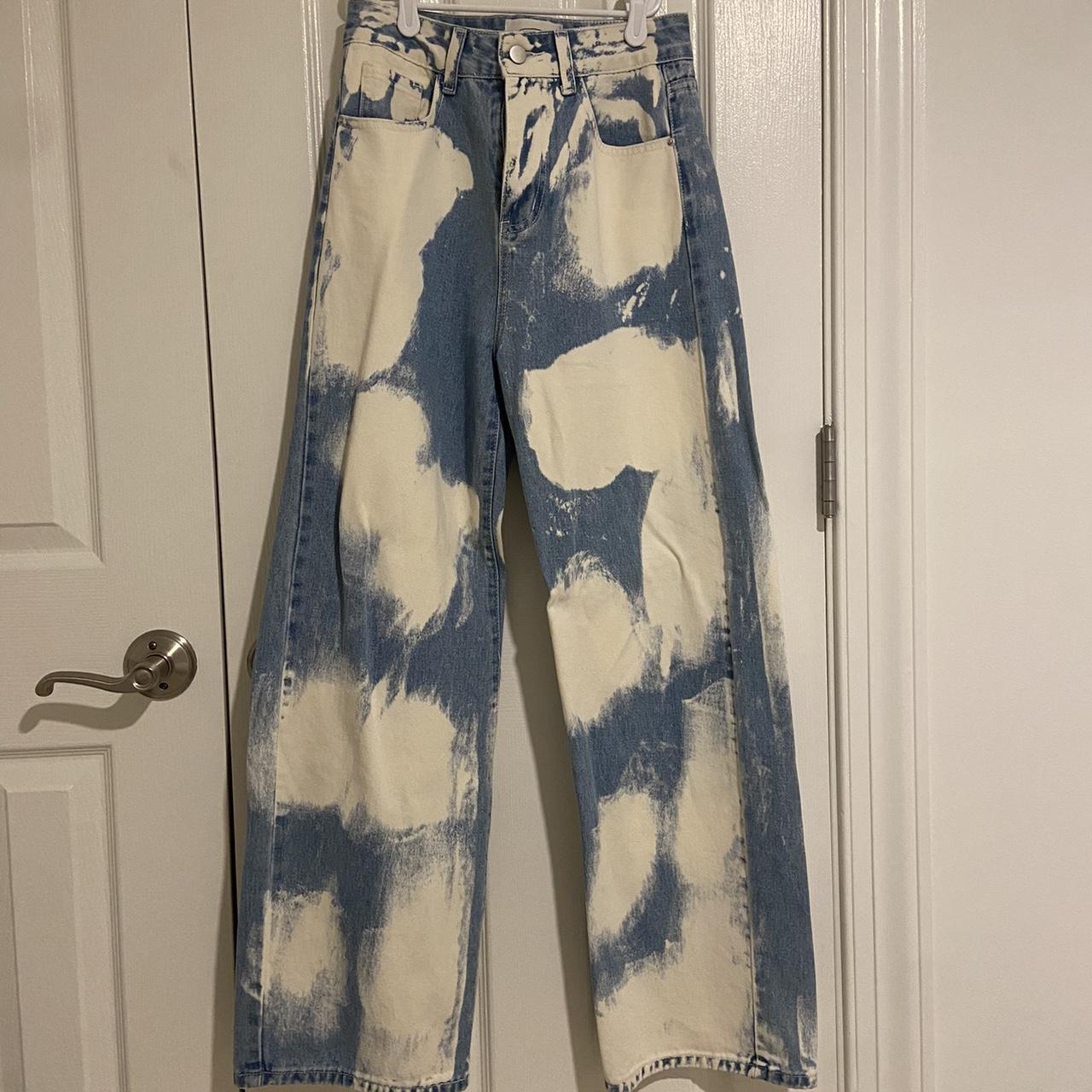 Cider Women's Blue and White Jeans Depop