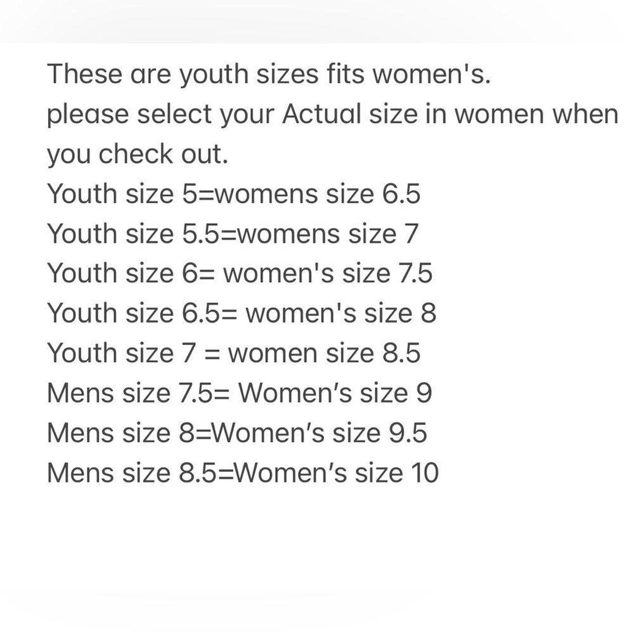 Womens size 8 in on sale youth