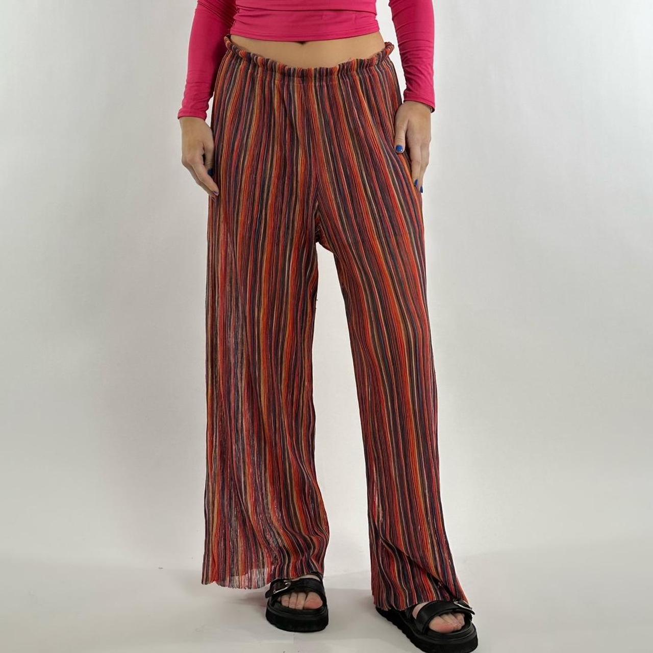 Mango Women's Purple and Orange Trousers (3)
