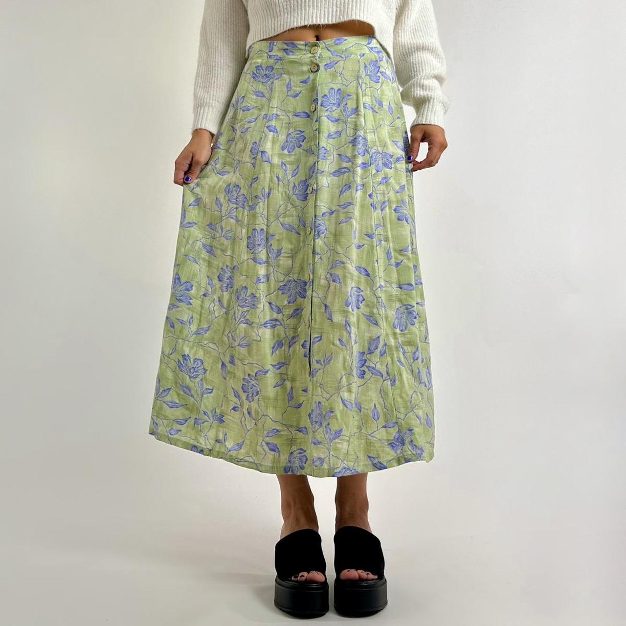 Sag Harbor Women S Green And Purple Skirt Depop