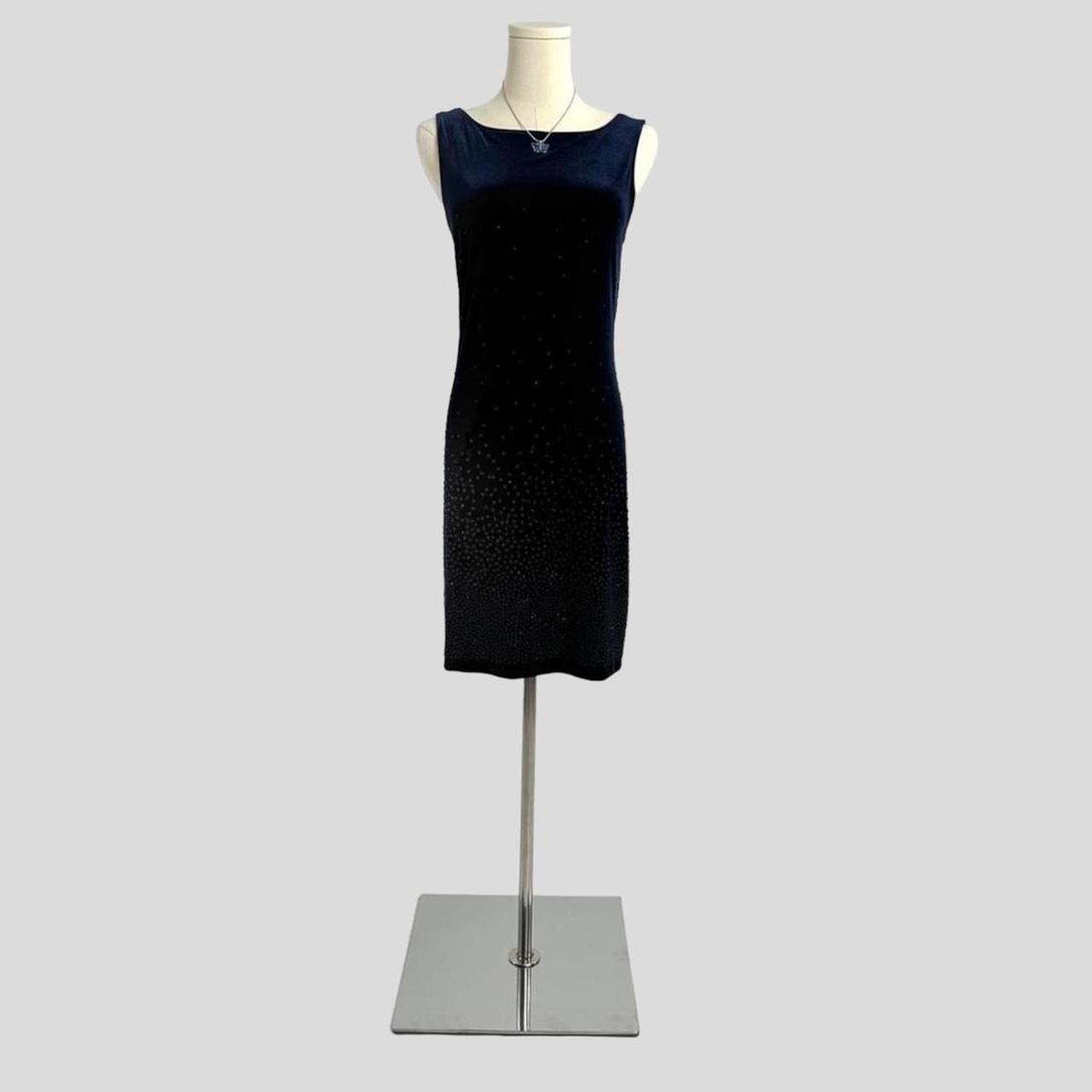 90-s-dress-in-navy-velvet-feel-beaded-bodycon-depop