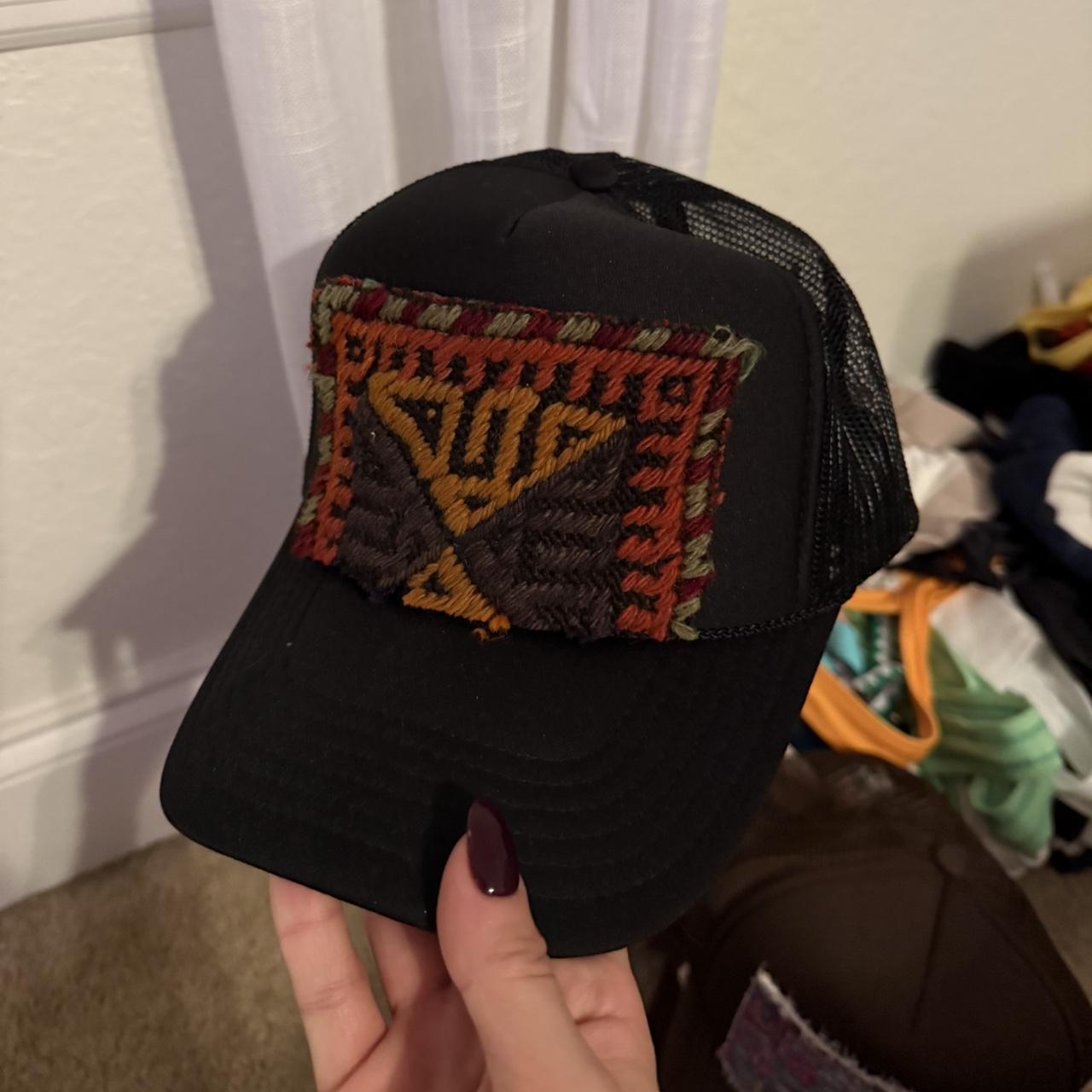 Women's Hat - Black/Multi – Boutique patchwork tr… - image 1