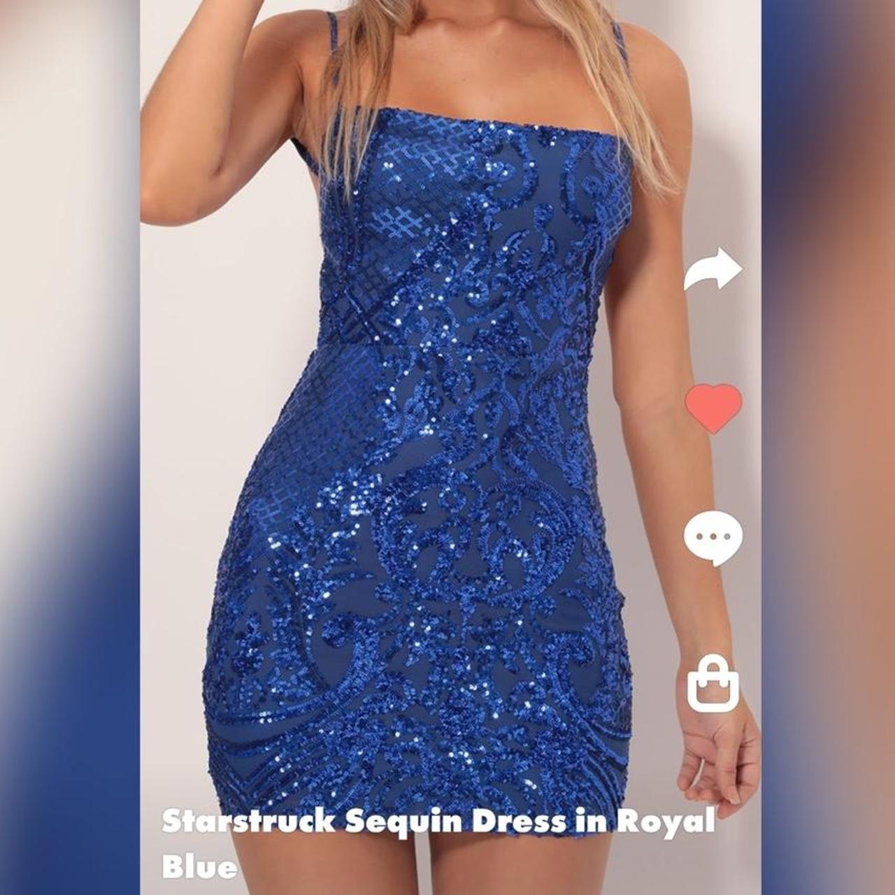 Starstruck sequin dress in royal clearance blue