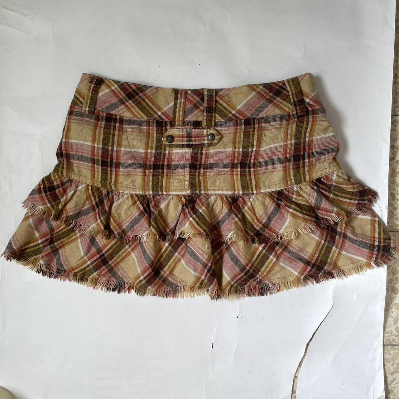 Brown Plaid Pleated Mini Skirt Maje Check Print Mini Skirt In
