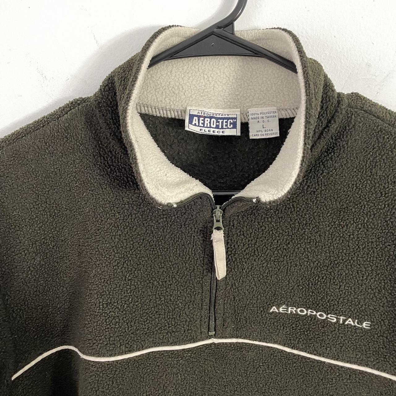 vintage Aeropostale collared fleece pullover w half - Depop