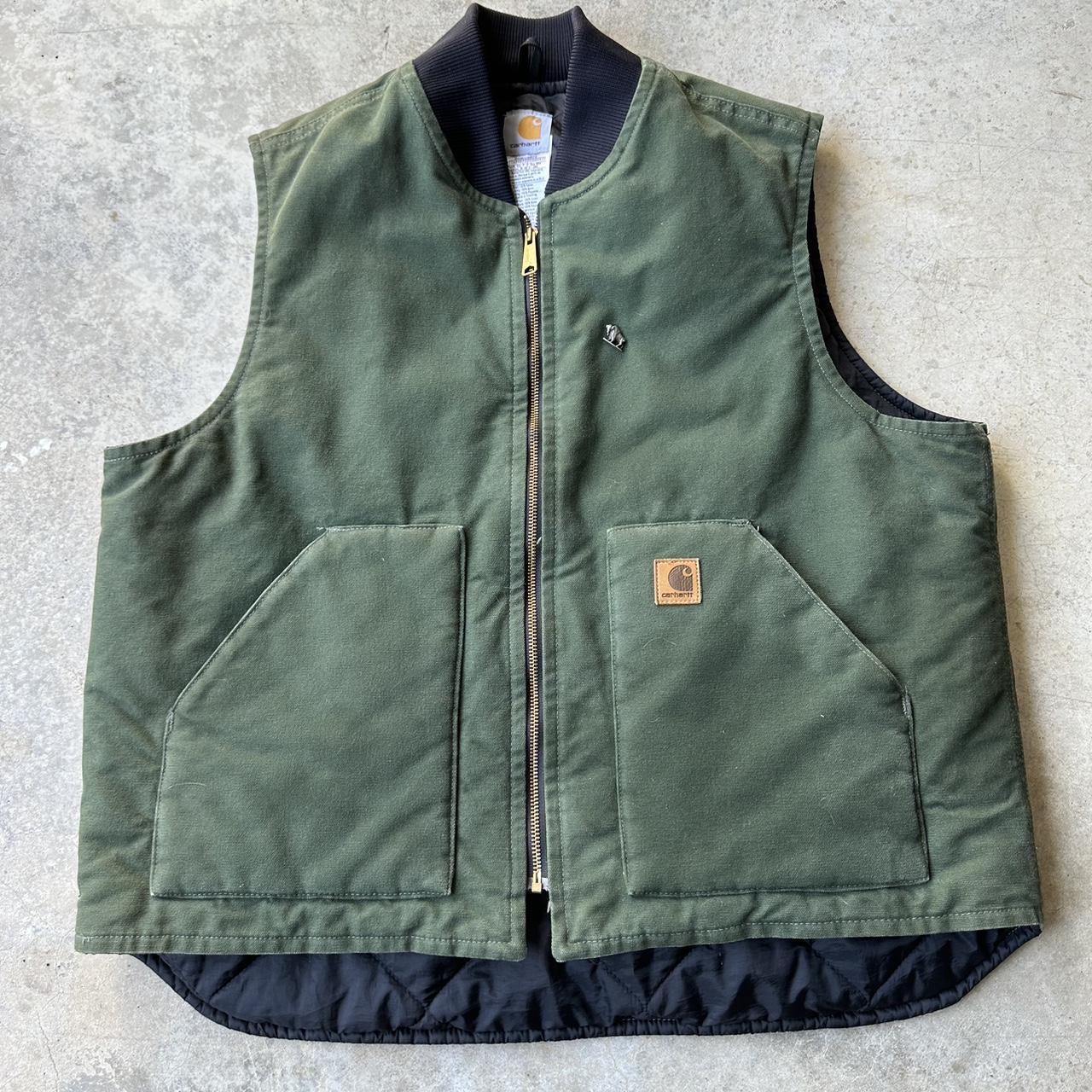 Vintage Green Carhartt Vest Size XL - Depop