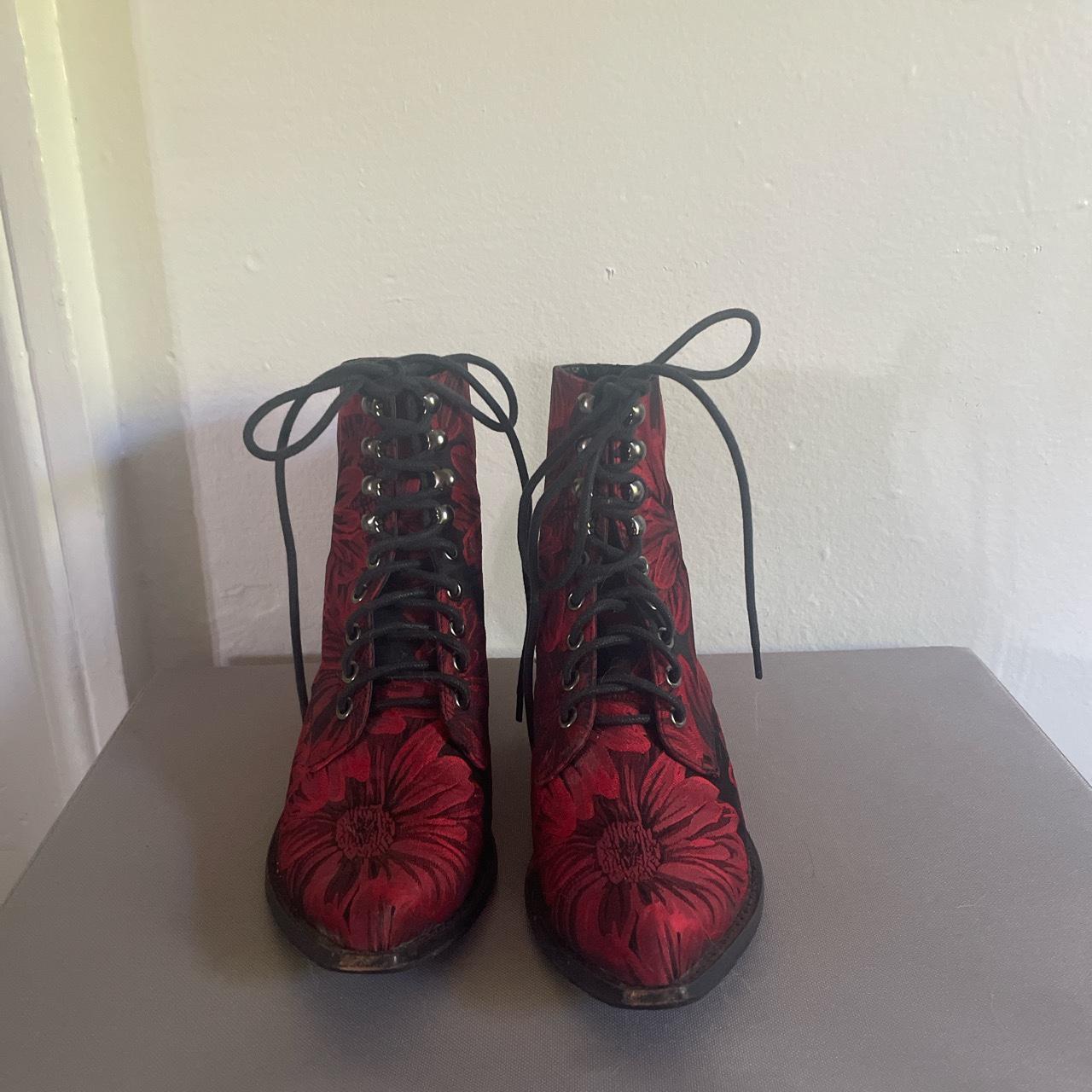 Jeffrey Campbell 36 (6.5) witchy red flower boots....