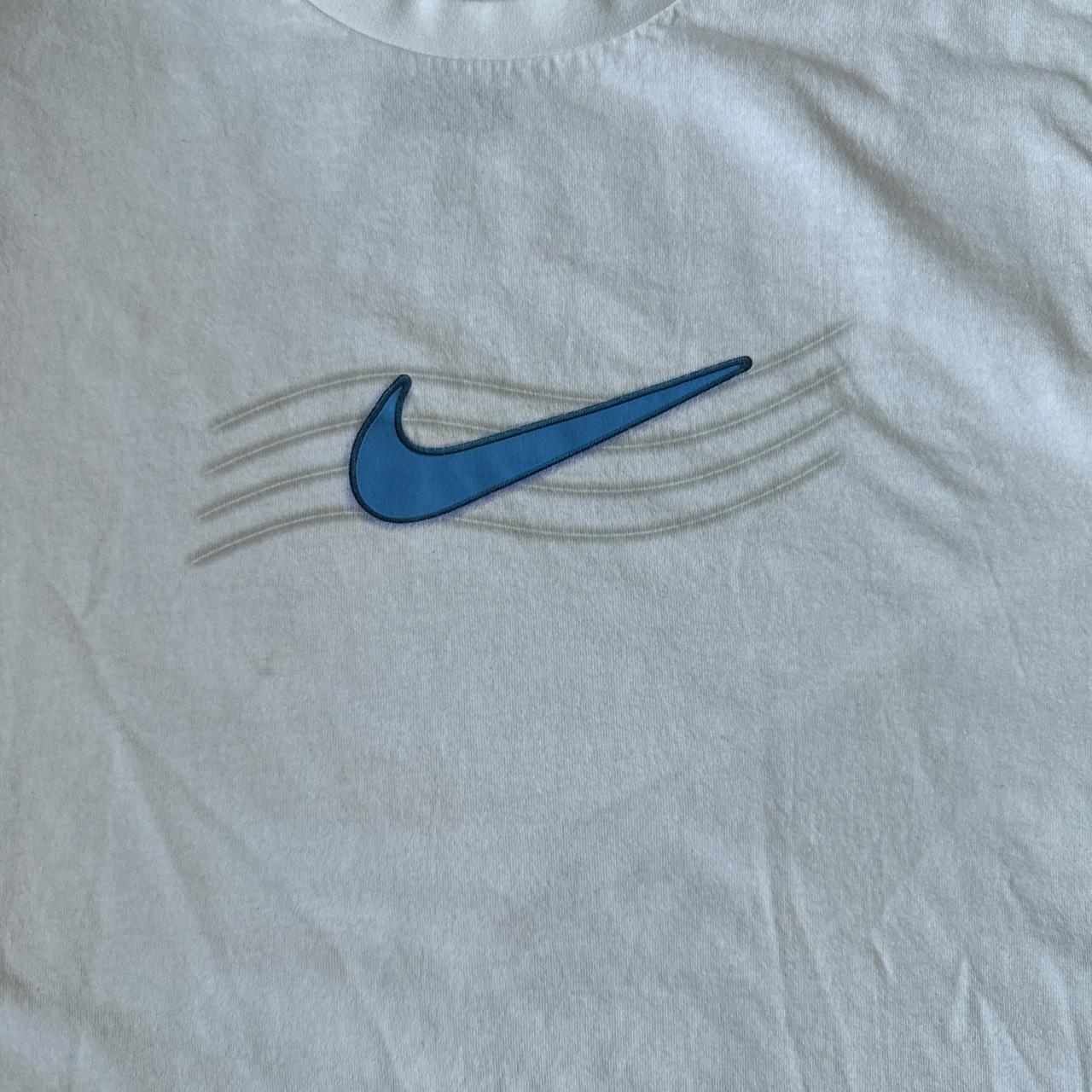 Nike Men's White and Blue T-shirt | Depop