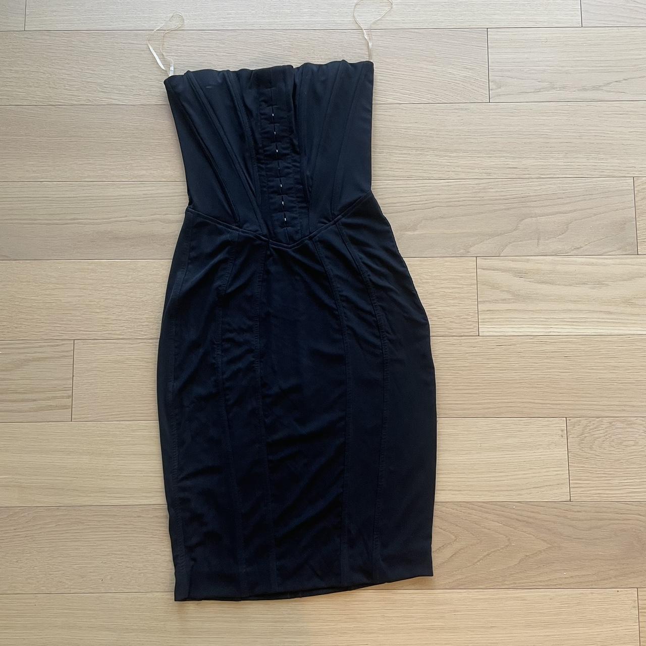 House of CB black dress snap front zip back (S) - Depop