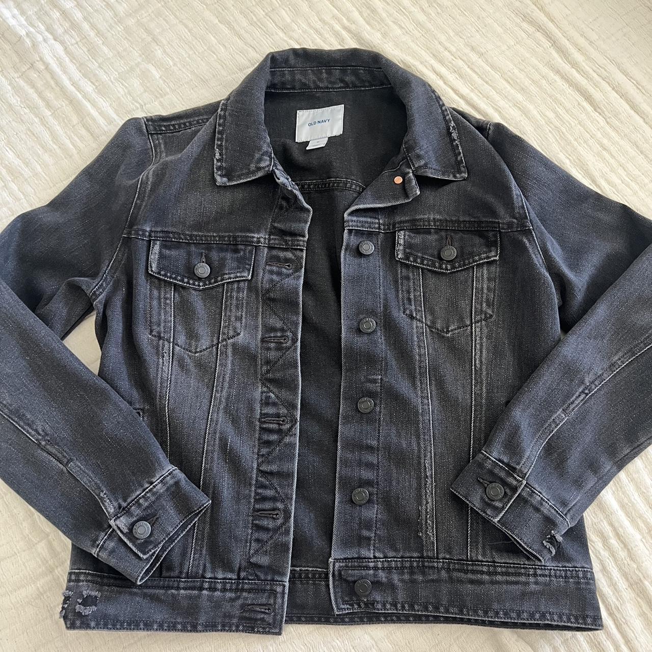 Super cute black denim jacket from old navy Jacket. Depop