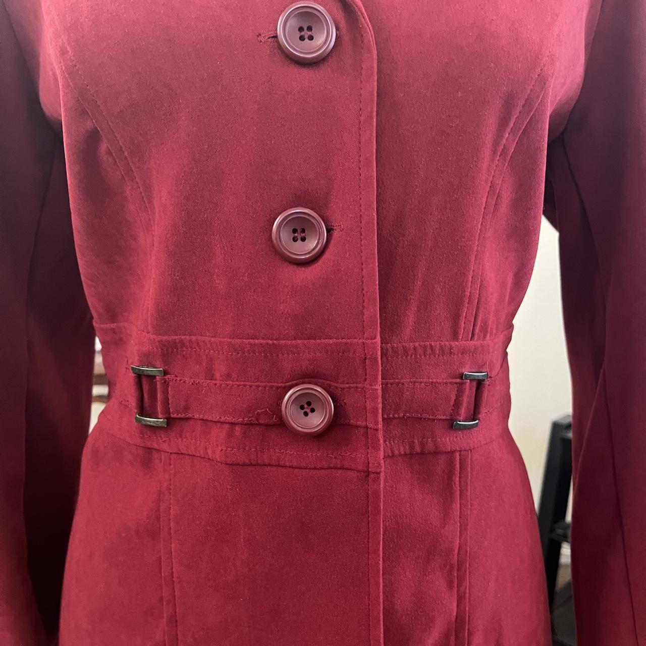 Notations Women's Red and Silver Coat | Depop