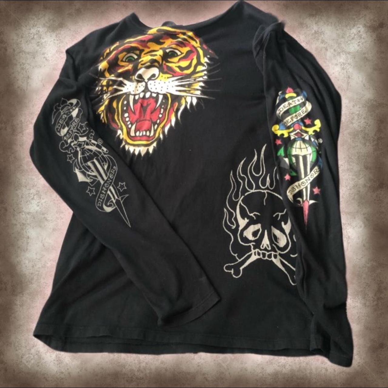 Ed Hardy Men's Black Sweatshirt | Depop