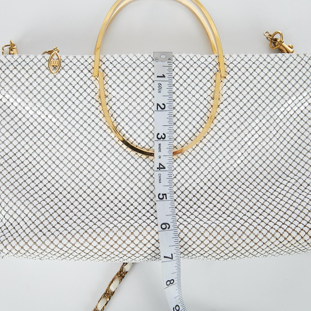 Vintage popular Bags By Marlo Handbag Evening Purse Off-White Metal Mesh Chain