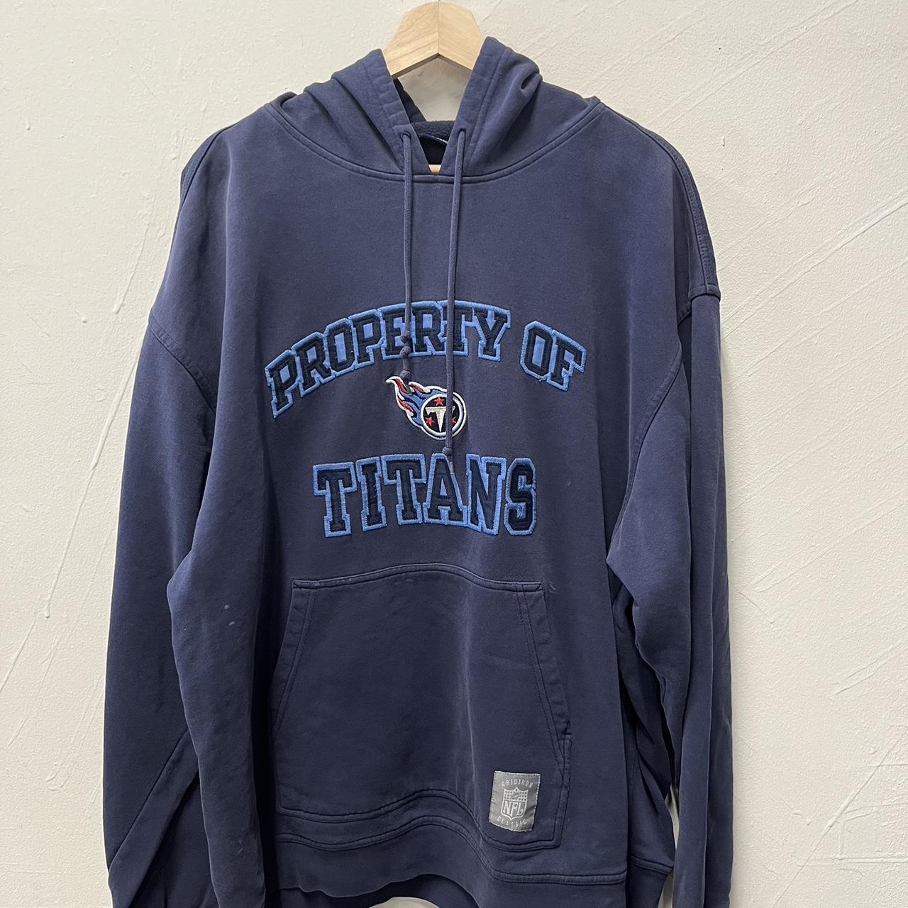 Tennessee Titans Hoodie Mens Large Blue Gray Fleece - Depop