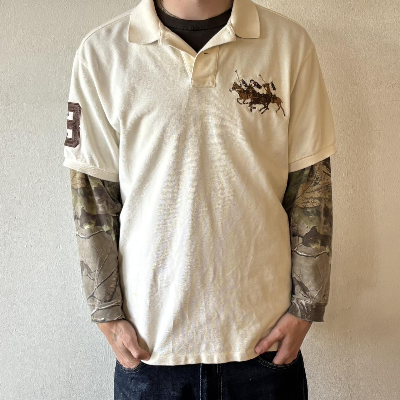 Polo Ralph Lauren Men's Polo shirt - Cream/White … - image 1