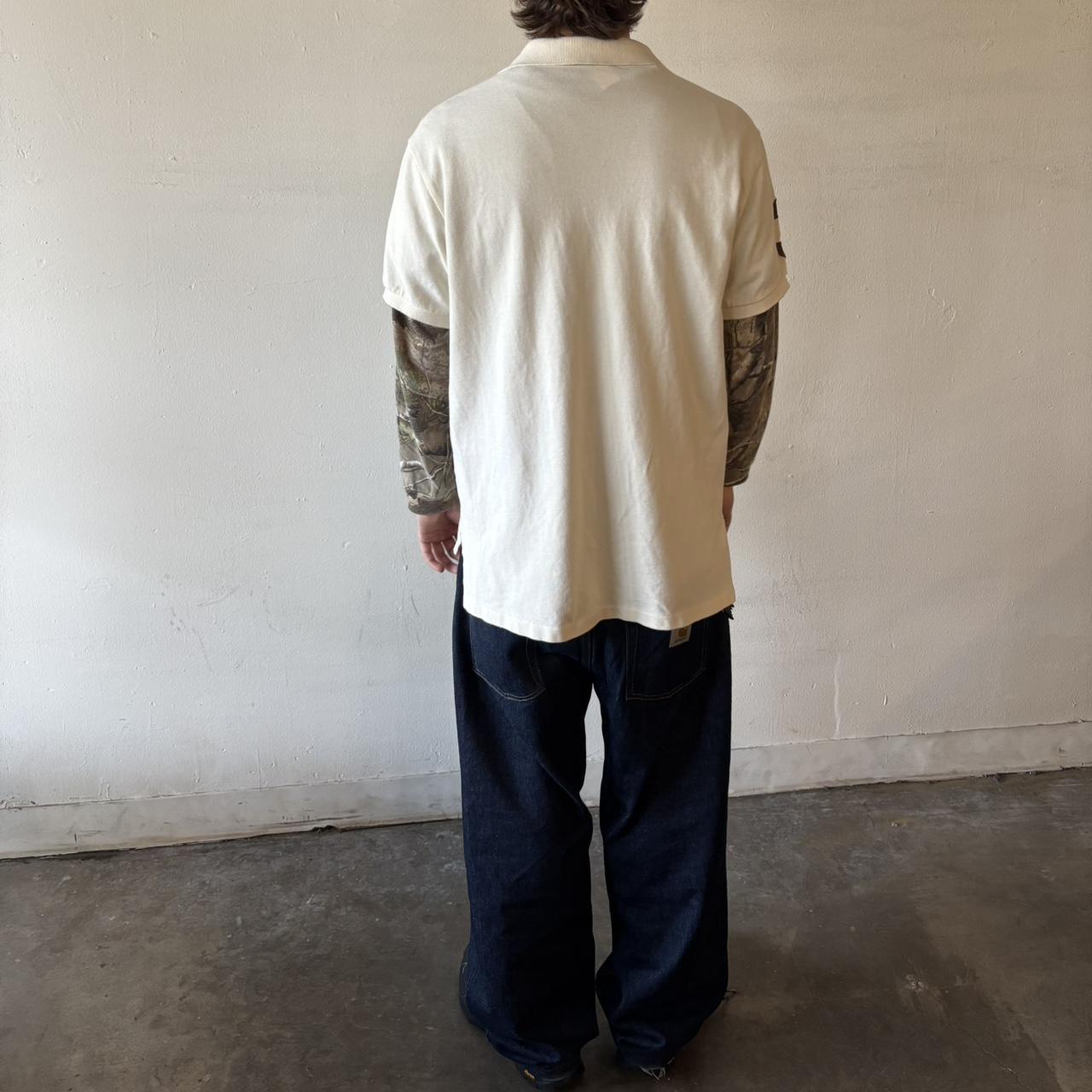 Polo Ralph Lauren Men's Polo shirt - Cream/White … - image 5