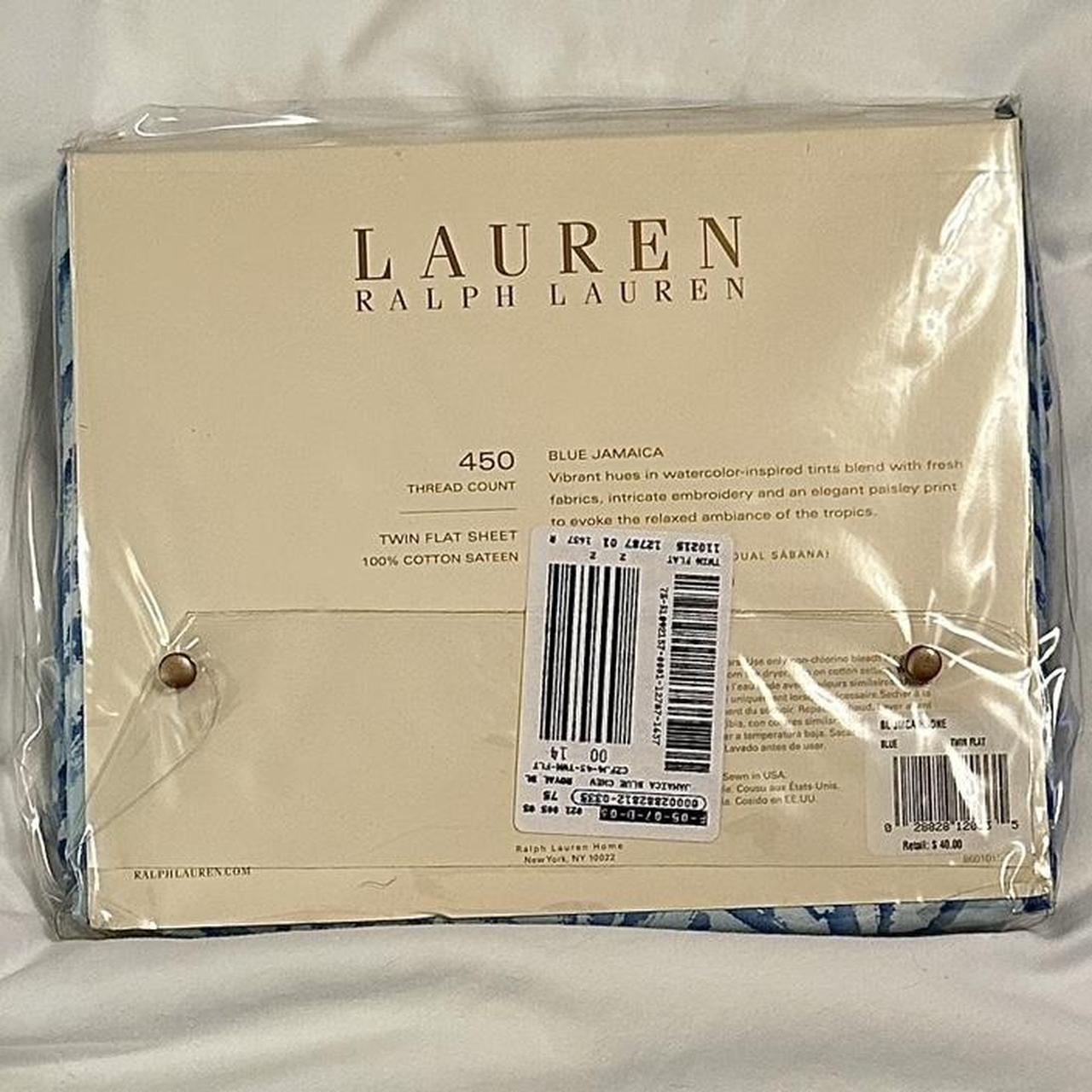 Lauren Ralph Lauren Blue Jamaica Flat twin sheet... - Depop