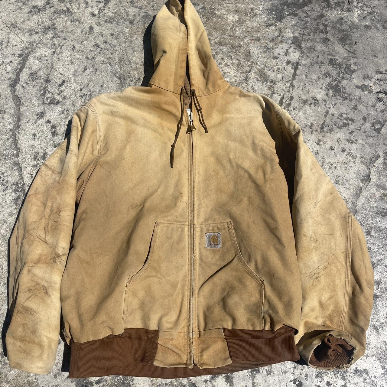 carhartt work jacket used but still has some life in it - Depop
