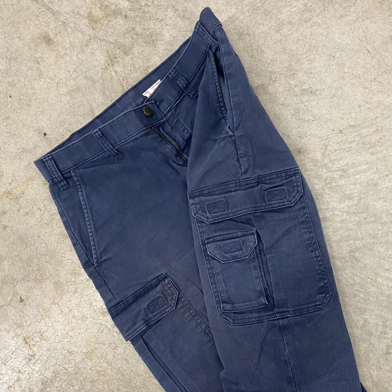 American Vintage Men's Navy Trousers Depop