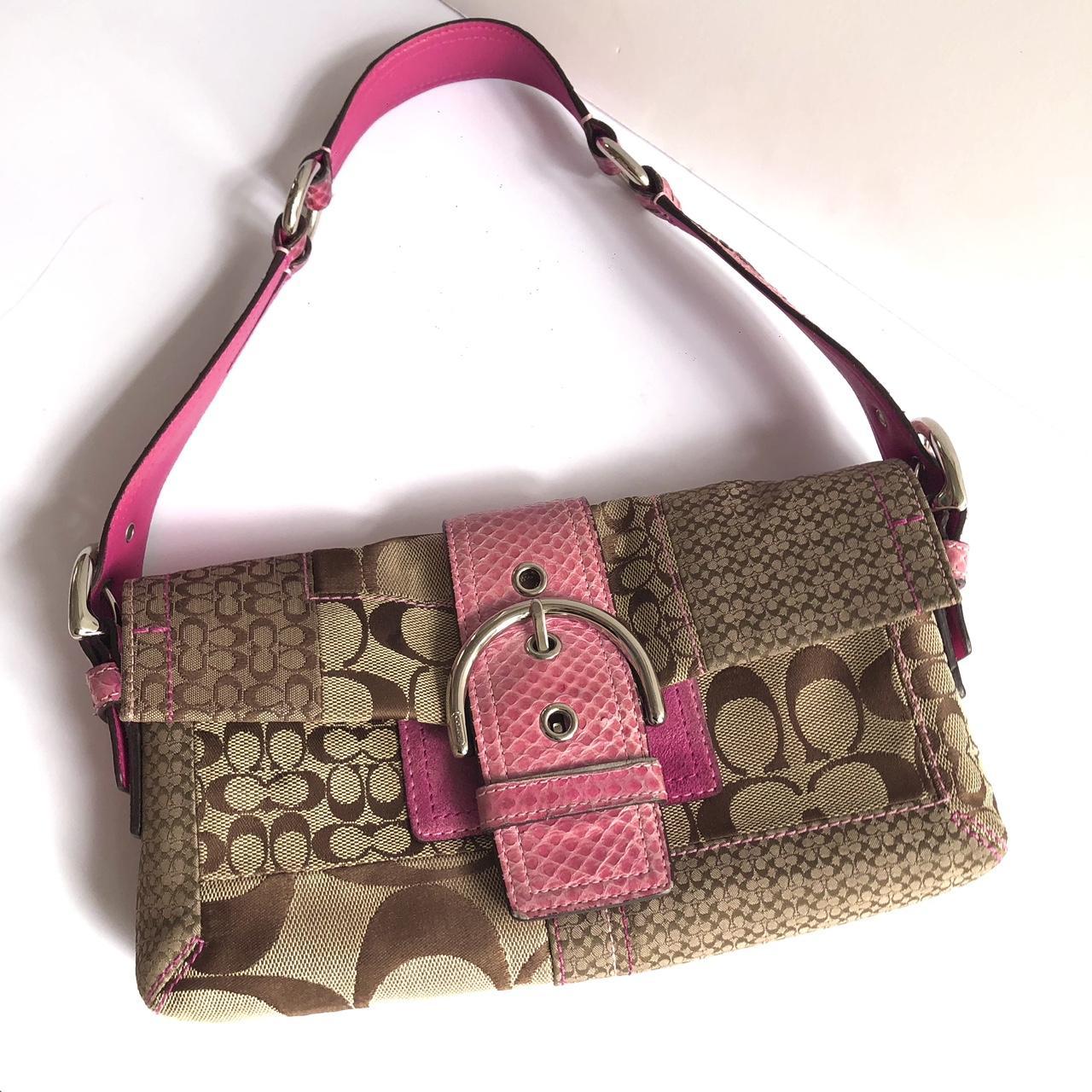 Pink Leather Strap Vintage Coach bag bought in | Depop