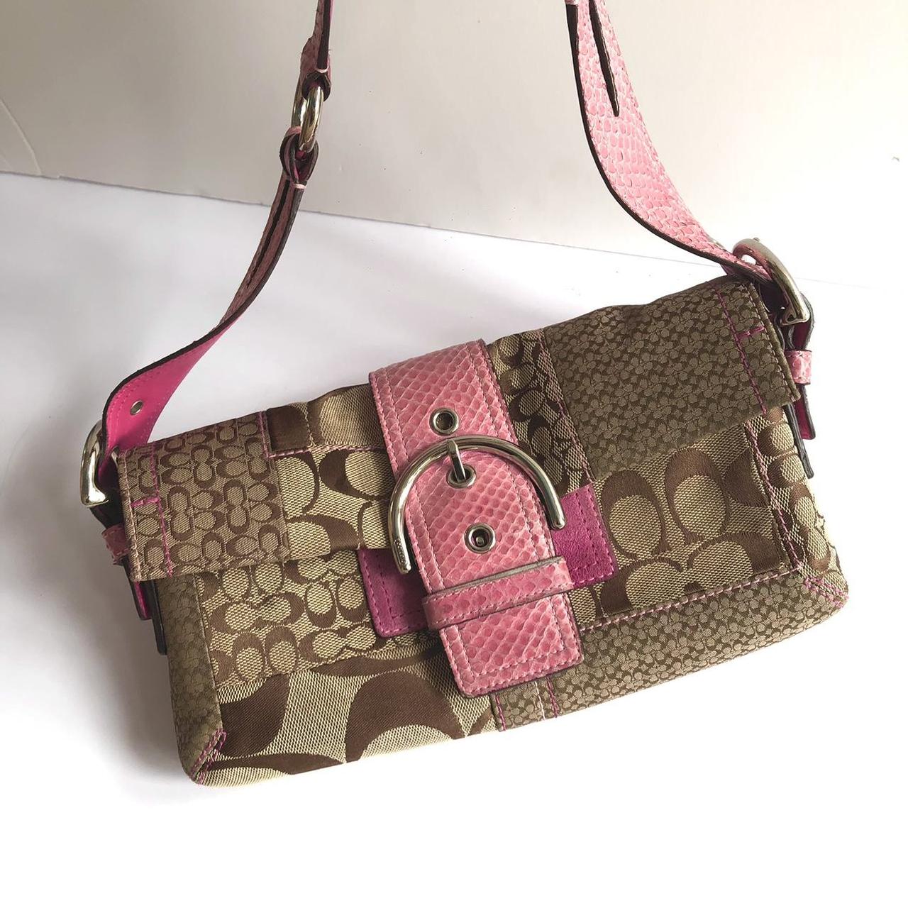 Pink Leather Strap Vintage Coach bag bought in | Depop