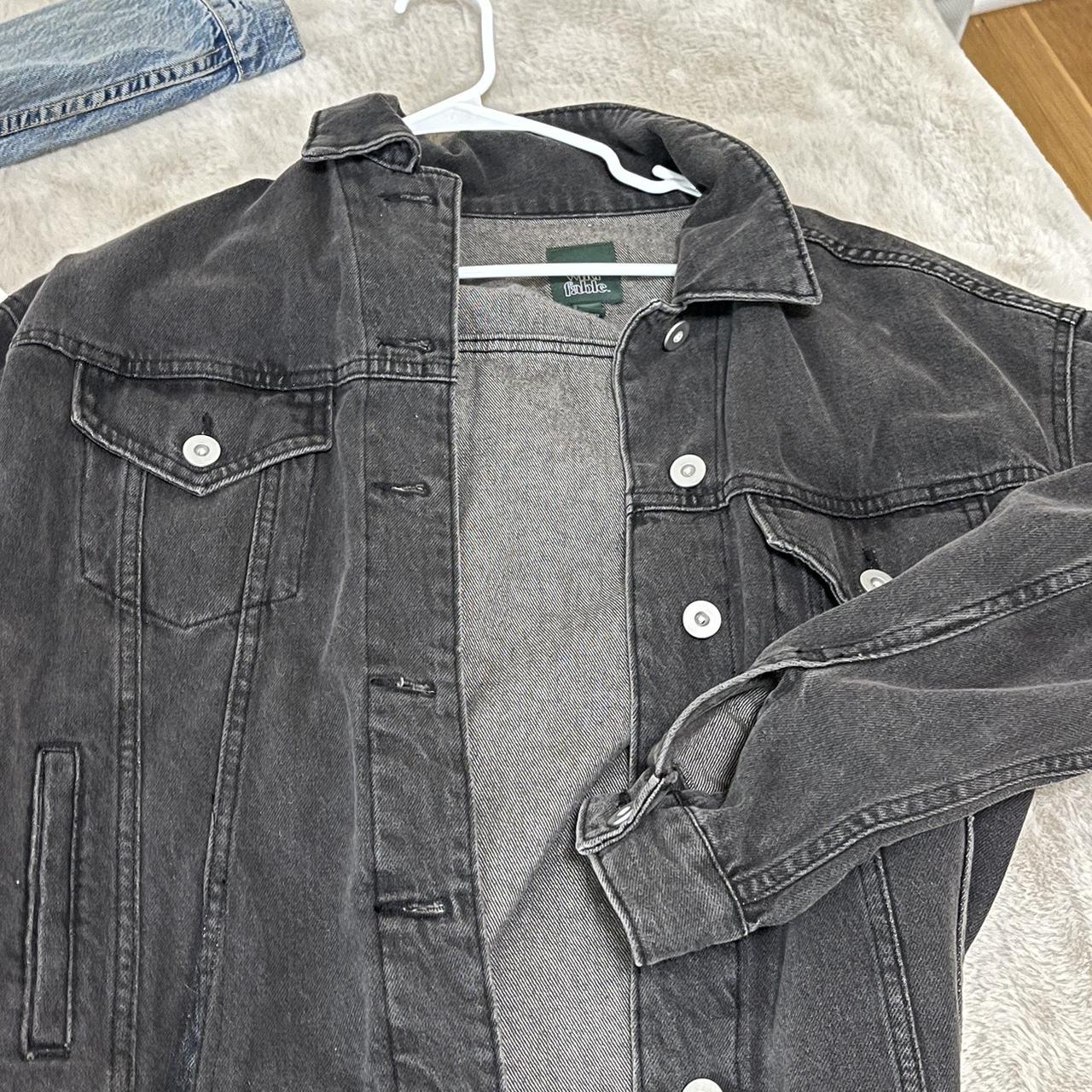 black\grey jean jacket never worn oversized (size... Depop