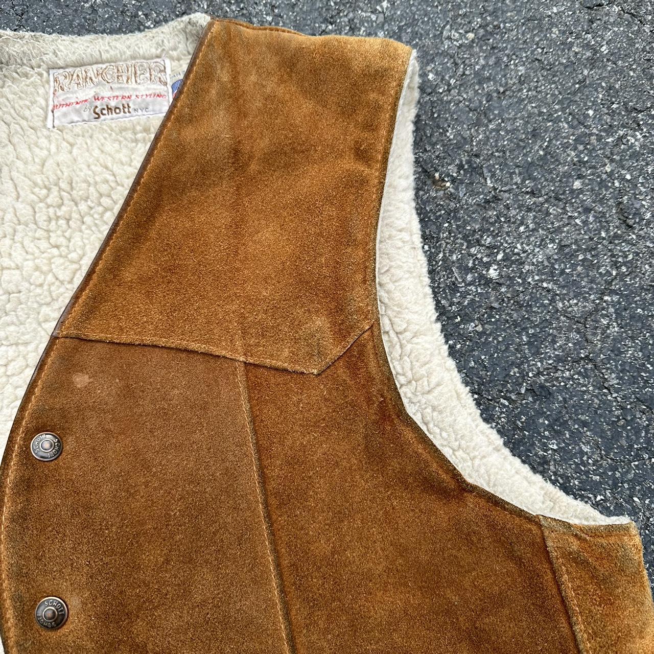 70's〜 Rancher by Schott Suede Vest Small 70s Schott Suede Rancher Western Vest / Trucker Style Snap