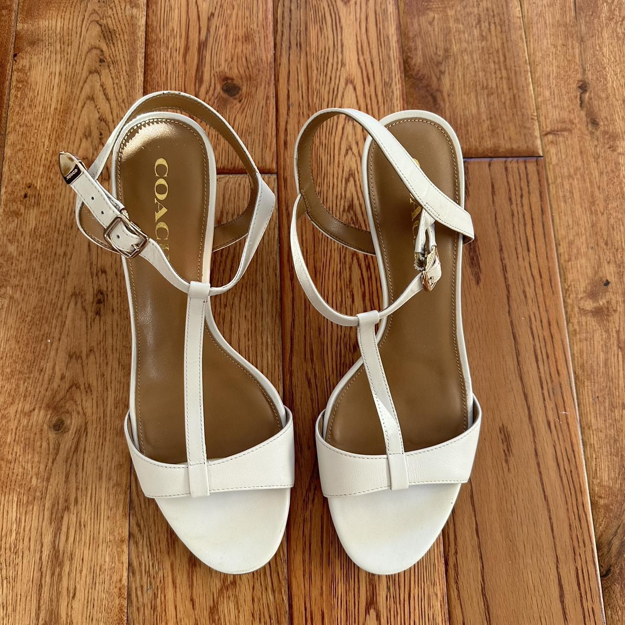 Coach sales white heels