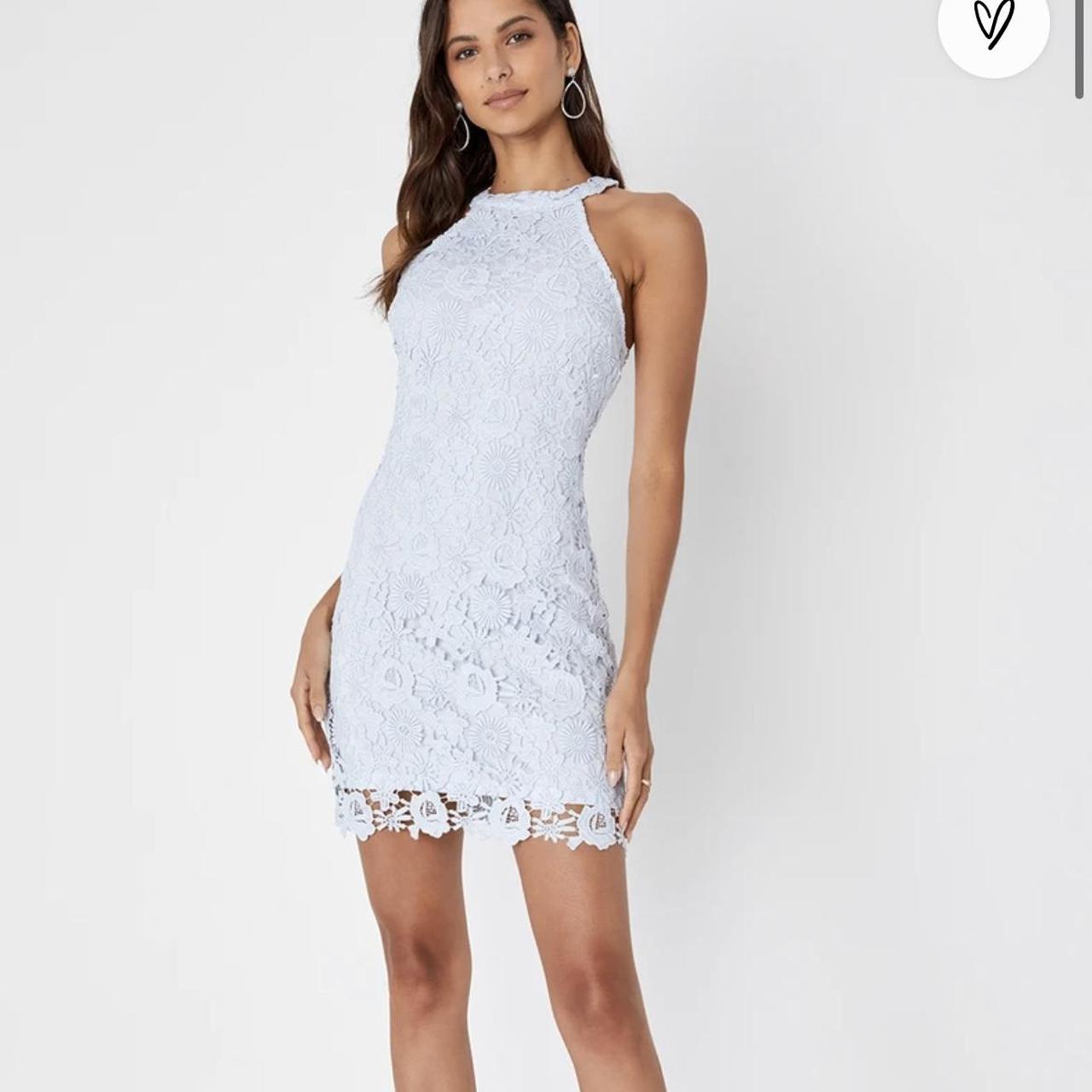 Light blue lace outlet mini dress