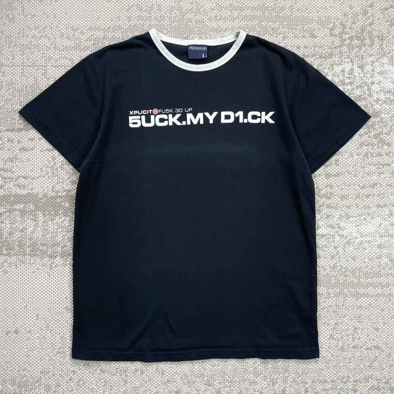 Vintage Suck My Dick Fishbone T-shirt Used, colour... - Depop