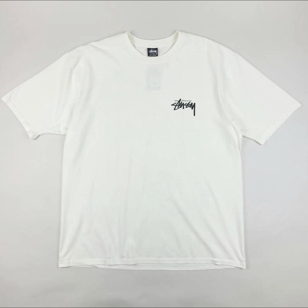 Stüssy Vintage Print Tee White natural... - Depop