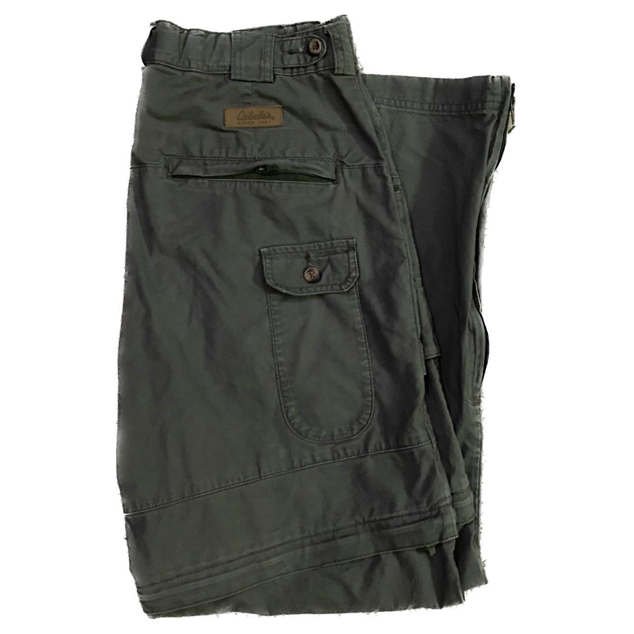 mens Cabela's convertible cargo pants olive green... Depop
