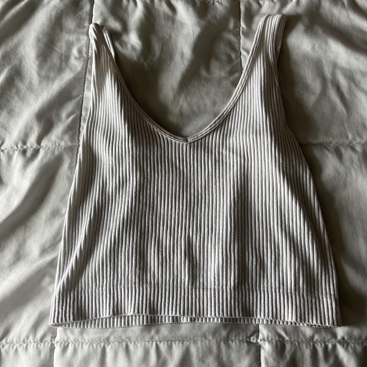 plain white tank top no tag or brand, but would fit... - Depop