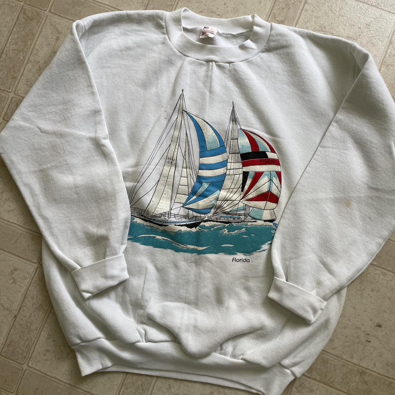 Florida sailboat crew neck 𓇽 Size: XL (fits like... - Depop