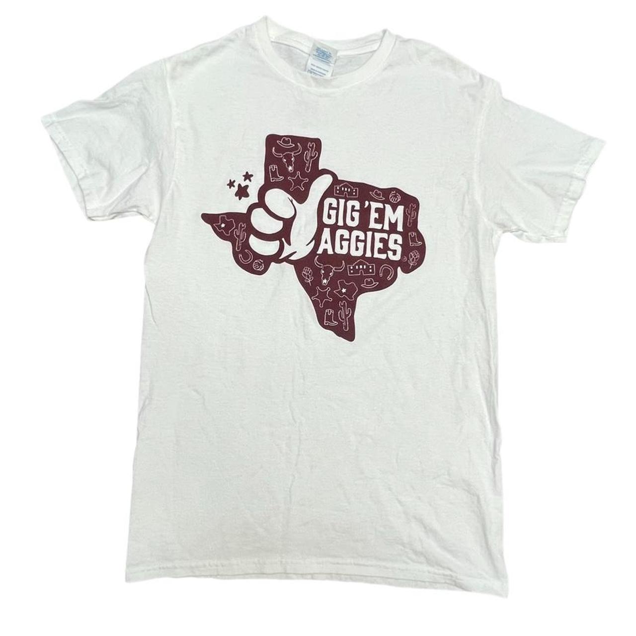 Texas A&M Aggies Gig 'Em White Vintage T-Shirt