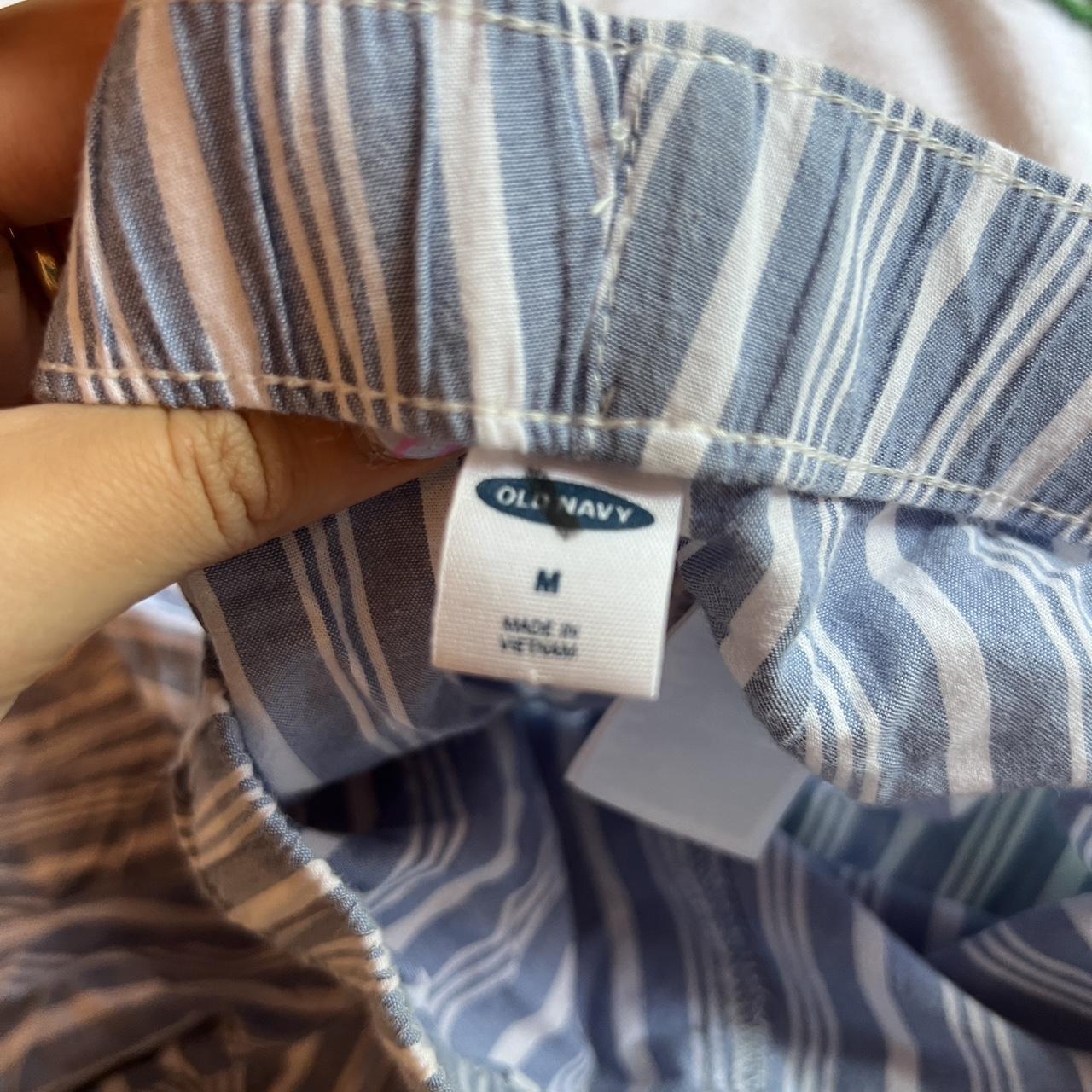 old navy white & blue striped pants - Depop