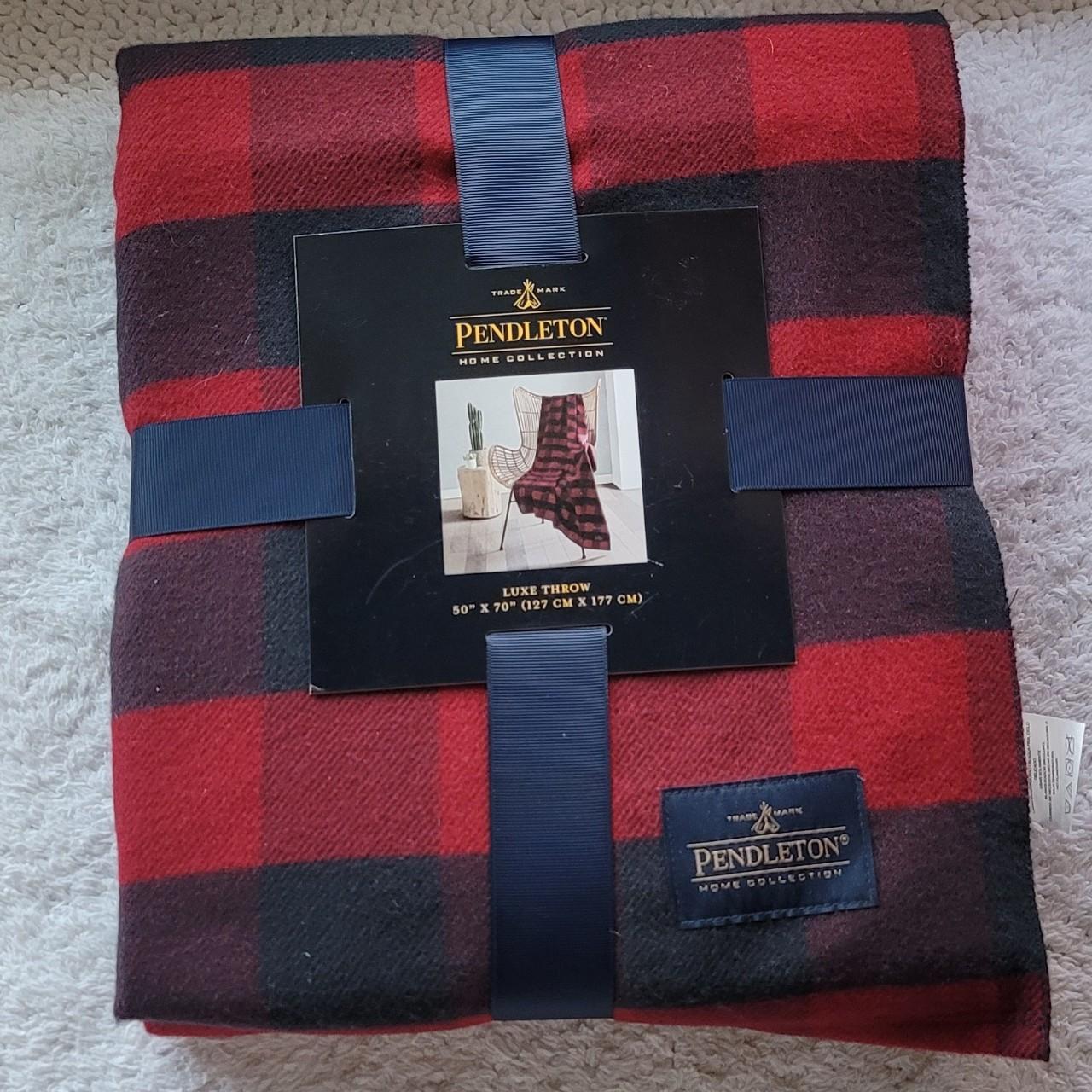 Pendleton Red Rob Roy Luxe Buffalo Throw Depop