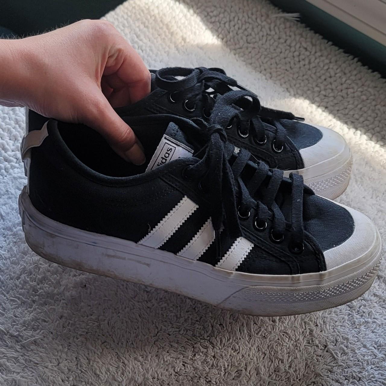 Platform Trainers Adidas Nizza Black And White Womens Adidas Nizza