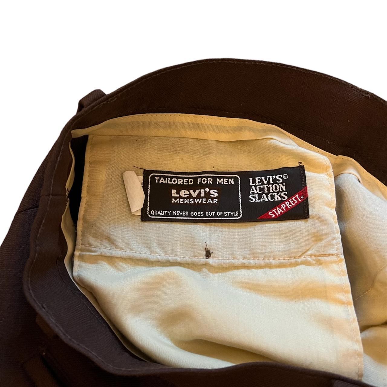 Vintage 70s/80s Levi's Brown Action Slacks, Zipper & | Depop