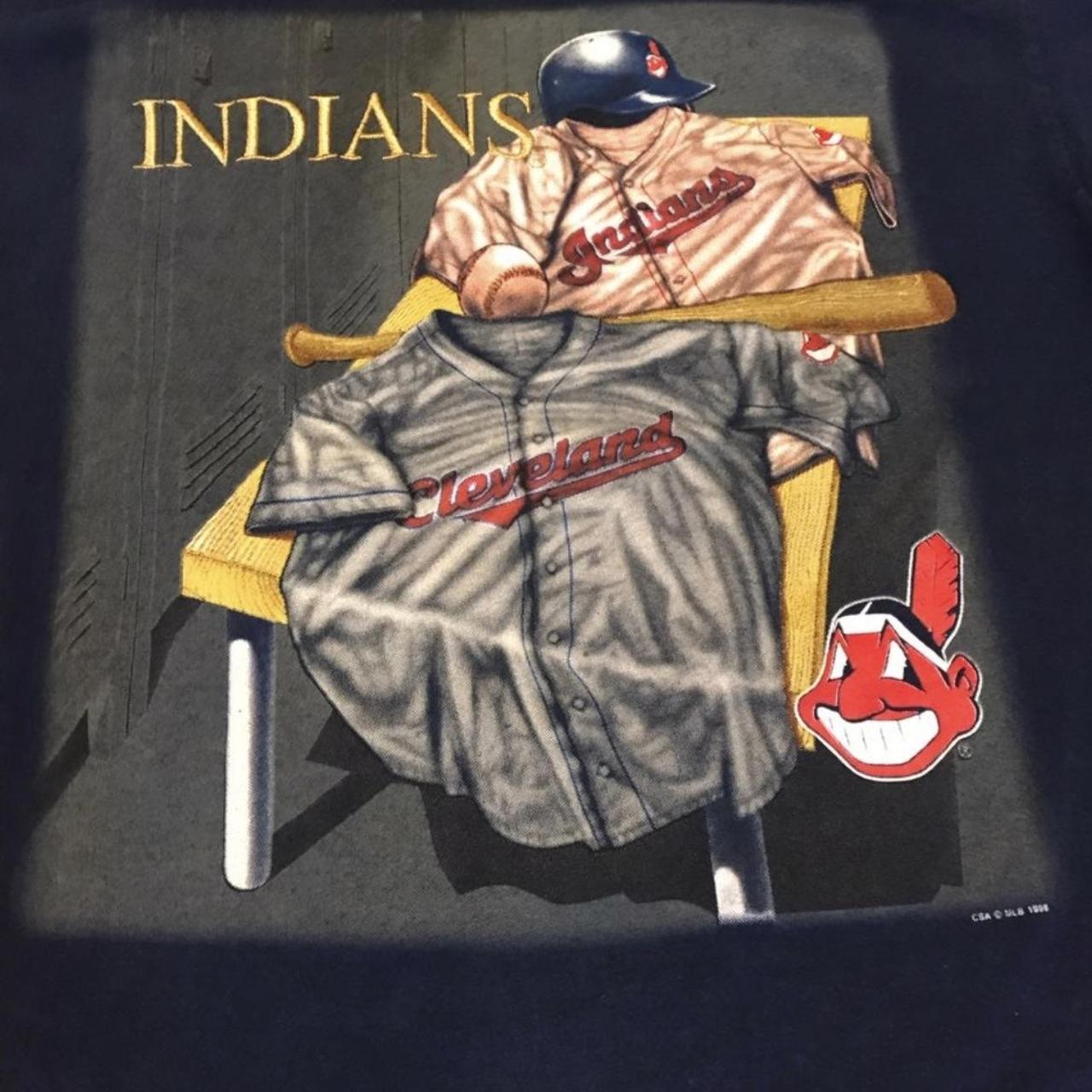 Vintage Cleveland Indians T shirt faded black - Depop