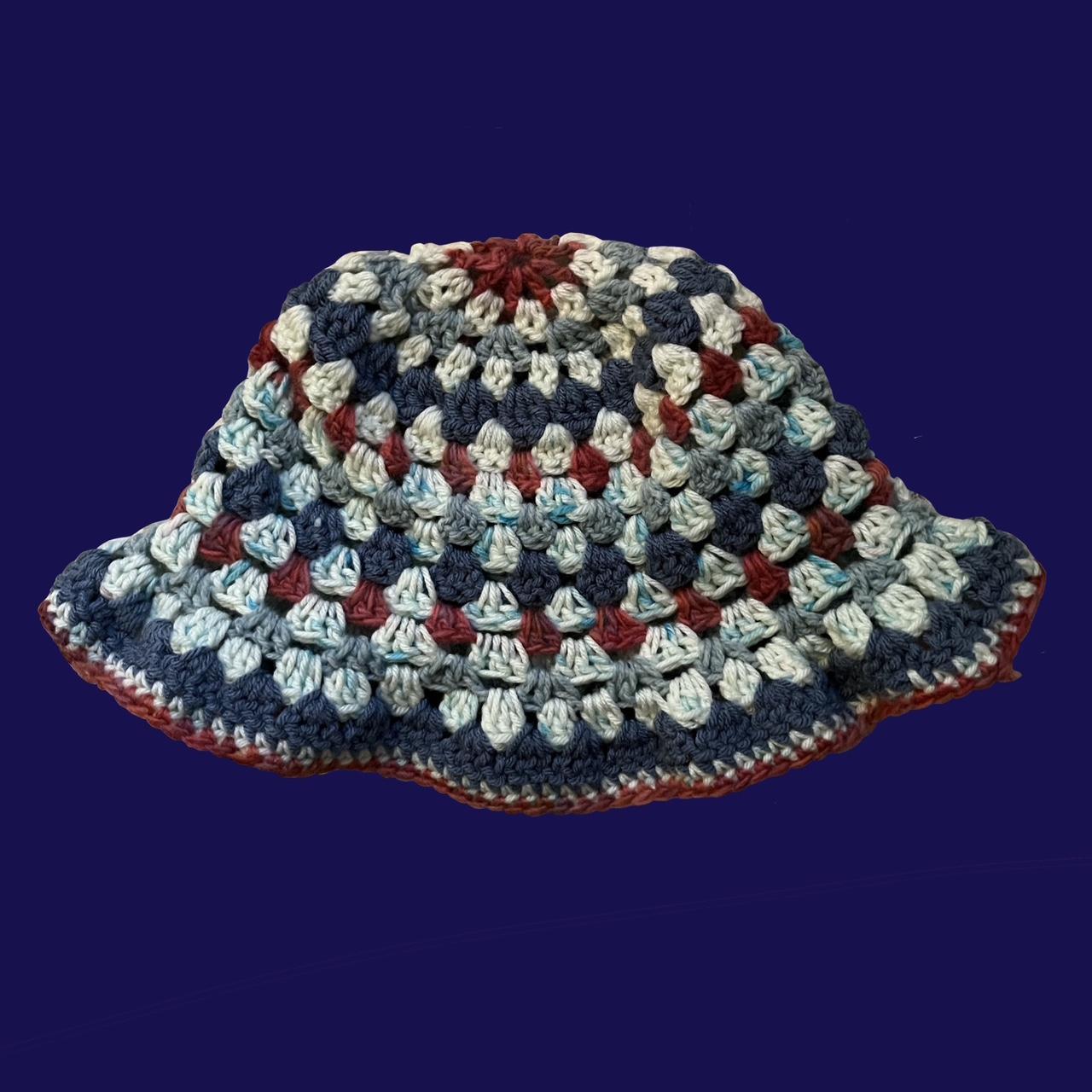 Women's Blue and Pink Hat Depop