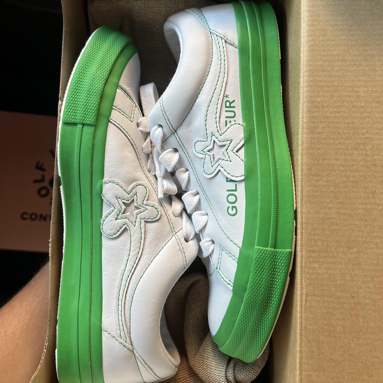 Golf le fluer white and green converse golfwang. Depop