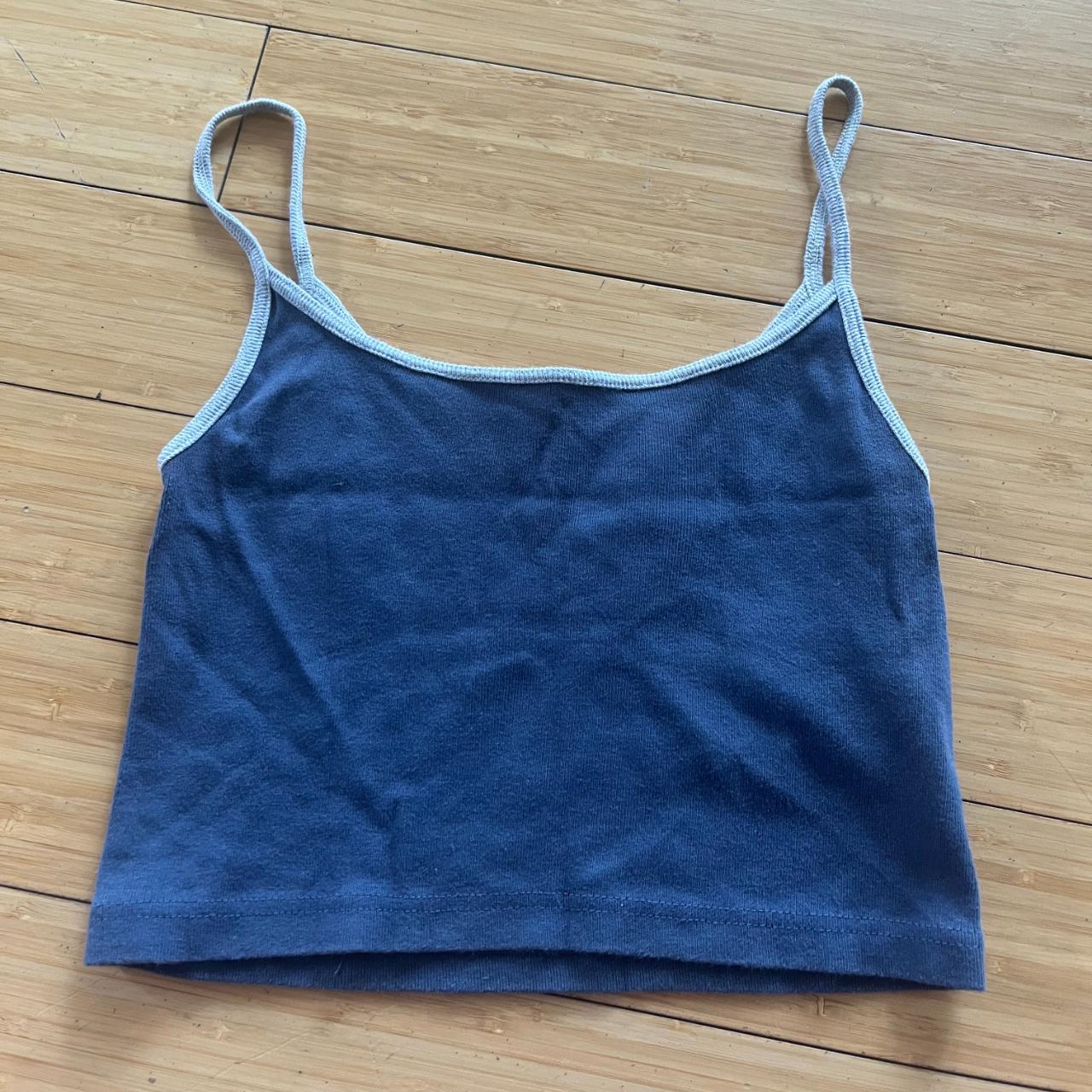 brandy-melville-women-s-navy-and-grey-vest-depop