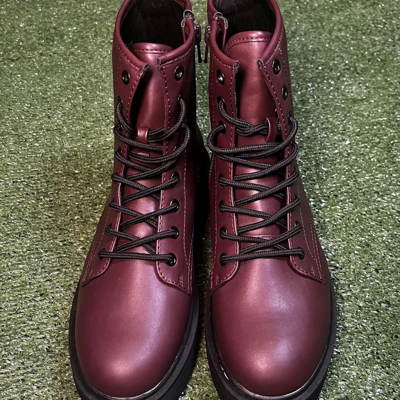 Universal Thread Women's Combat Boots - Burgundy/… - image 2