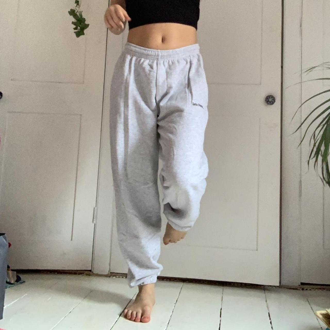 Grey iets franz sweatpants/jogger bottoms Loose... - Depop